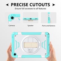 Étui robuste pour tablette Samsung Tab A9 Plus/A11 Plus 11 pouces B2B 360 °   Support rotatif avec sangle de maintien, housse industrielle antichoc à 3 couches