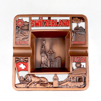 Cendrier de poche rond en métal, souvenir touristique antique de pays, avec logo gravé sur mesure, pour décoration