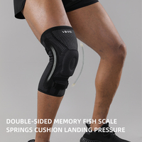 Manchon de compression pour genou VBOSi 2977 avec coussin en gel pour la rotule, stabilisateurs latéraux pour soulager la douleur au genou, imperméable, respirant, pour l'entraînement et la marche