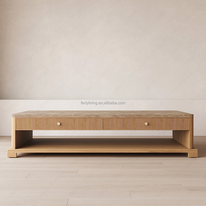 FERLY Modern Coffee <strong>Table</strong> with Marble Top Round Center <strong>Table</strong> for Living Room Furniture - Product Image 2