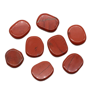 Pietra preziosa naturale diaspro rosso <span class=keywords><strong>piano</strong></span> forma ovale preoccupazione pietra all'ingrosso di <span class=keywords><strong>quarzo</strong></span> rosa di cristallo pollice tasca per i regali degli amici - Product Image 5