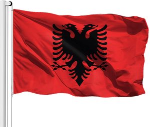 Nuova Bandiera Stampata della Repubblica d'Albania in Poliestere 3x5 FT, Vendita all'Ingrosso - Product Image 1
