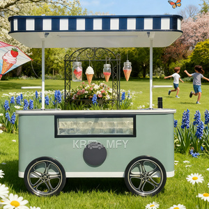 Chariot de présentation mobile pour glaces et gelato, avec congélateur, construction en acier galvanisé résistant à la rouille - Product Image 1