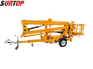 Plateforme aérienne télescopique hydraulique, nacelle élévatrice, 10m, 16m, 24m, remorquable, plateforme de travail en hauteur SUNTOP, 22m max. - Product Image 5