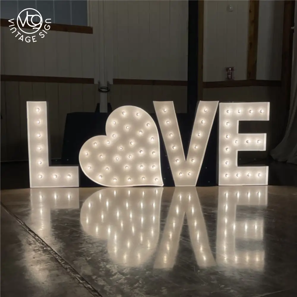Custom Wedding Decor Lights Marquee Letter 4Ft Led Big Numbers Giant Light Up Letters Led Marquee Alphabet Love Letters