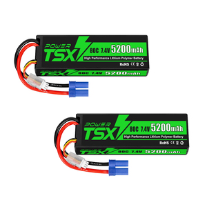 TSX Power 7.4V 80C 5200mAh 2S RC Lipo Batterij Harde Kist Met EC5 Stekker voor 1/8 1/10 RC Voertuigen RC Auto Truck Tank X-Maxx Buggy - Product Image 1