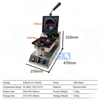 220V Ufo Burger Gaufrier Machine 160Mm Personnaliser Logo Ufo Rectangulaire Burger Maker Machine