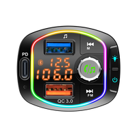 Hochwertiger MP3-Player für drahtlose Auto musik mit doppelter digitaler Röhren anzeige Qc3.0 PD Bluetooth-FM-Schnelllade-Sender