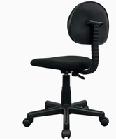 Chaise de bureau exécutive moderne noire sans accoudoirs, réglable, avec support lombaire, en tissu, pour usage domestique
