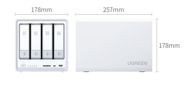 Efficient 4 Bay NAS Enclosure Intel N100 Powered Private Cloud Storage with Smart AI Photo Management