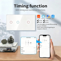 NOVSKI 157*86MM Interrupteurs intelligents EU et UK avec indicateur LED pour Alexa Google Home, panneau en verre blanc, noir, gris, doré