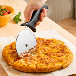 Cortador de <span class=keywords><strong>pizza</strong></span> de rodillo de acero inoxidable de una sola rueda de mano, herramienta para hornear - Product Image 3