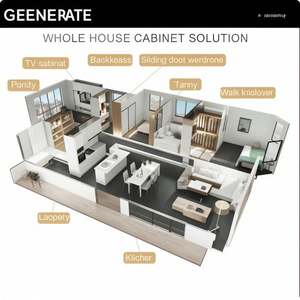 Organiseur de garde-robe sur mesure haut de gamme, placard moderne en bois, dressing, armoire de chambre à coucher - Product Image 5