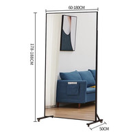 Miroir de danse portable et mobile sur roulettes pour la maison, la salle de sport, le studio de fitness, miroir sur pied grand format HD personnalisable