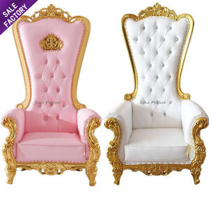 Silla de Pedicura de Lujo con Respaldo Alto Dorado, Estilo Antiguo, Tipo Trono Real, para Bodas y Eventos, Proveedor de Foshan - Product Image 1