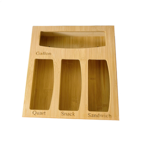 Natural Bamboo Ziplock Bag Storage Organizer Drawer Organizer bamboo Customized Ziplock Organizer Box