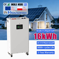 Stock PL CE, Pack de batteries mobiles 48V 51.2V JK V19 BMS Lifepo4 16kWh pour stockage d'énergie renouvelable domestique avec plus de 8000 cycles de vie longue durée