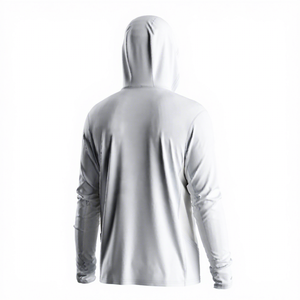 Sudadera con Capucha Blanca para Hombre, Protección Solar UPF 50, Manga Larga, Anti-UV, Poliéster, Color Sólido, Ropa de Pesca para Adultos - Product Image 4