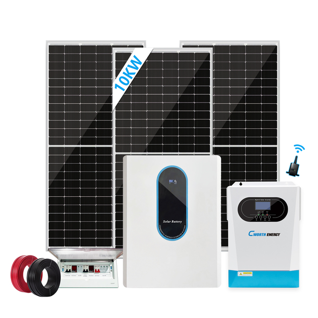 Cworth Energy10000w Solar Panel Kit Power Generator 5KW off Grid 10kw Home Solar Energy Systems