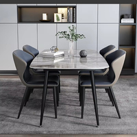 Table à manger contemporaine de luxe minimaliste et élégante, mobilier moderne pour salon, avec plateau en marbre, pour atelier, entrée, entrepôt
