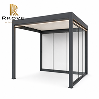 Kit de pergola en aluminium de luxe RKove RK-S2 4x6m, structure moderne thermolaquée, panneaux coulissants, interface prête pour chauffage, résistant aux intempéries