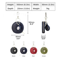 Avec Air Tracker Tag Location Tracker Leather Zipper Women's Coin Purse Multifunctional Travel and Outdoor Keychain Bag