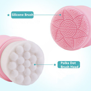 Cepillo <span class=keywords><strong>de</strong></span> silicona para limpieza facial, doble cara, cosmética - Product Image 3