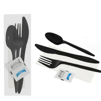 Couverts jetables biodégradables entiers bon marché 7 pouces couleur blanche couteau cuillère fourchette Pla ensemble de vaisselle pour l'alimentation occidentale