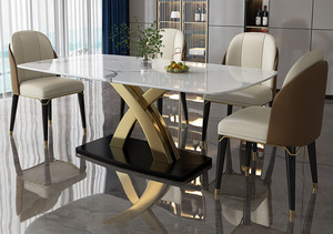 Nordic Furniture Family <strong>Small</strong> Apartment Postmodern Rectangular <strong>Set</strong> Restaurant Chairs and Table <strong>Dining</strong> Room <strong>Set</strong> - Product Image 6