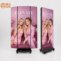 Afficheur LED pliable P1.53 P2 à trois volets, facile à ranger, transport pratique en intérieur, écran LED pliable pour la publicité