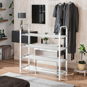Étagère à chaussures moderne en métal à 4 niveaux, mobilier domestique pour salon, chambre à coucher, hôtel - Product Image 3