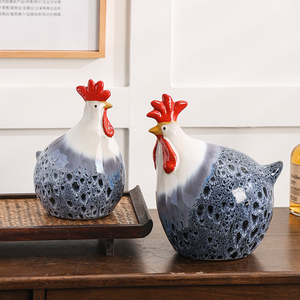 Ornements de <span class=keywords><strong>poule</strong></span> en céramique décoration moderne maison artisanat créatif coq du zodiaque année ornement de table - Product Image 4