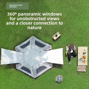 Carpa Hexagonal de Doble Capa para Acampar al Aire Libre, Apertura Automática Rápida, Tela Oxford 210D, Impermeable 1000-1500mm, Portátil para Senderismo - Product Image 2