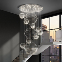 Lámpara de Araña Moderna de Cristal de Lujo, Colgante Grande, Ahorro de Energía, LED, Control Remoto, Estilo Contemporáneo para el Hogar