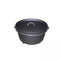 Marmite en fonte pré-assaisonnée 8,5 QT écologique avec couvercle, compatible gaz et induction, pour camping et cuisine extérieure
