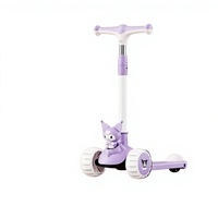 Trottinette silencieuse pour enfants, jouet pour bébé, pliable avec musique, 3-en-1 : trotteur et trottinette, possibilité de s'asseoir et de rouler