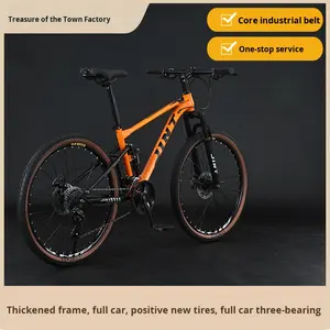 Vélo de montagne 26 pouces avec <span class=keywords><strong>fourche</strong></span> à suspension en acier, 24 vitesses, frein à disque, descente, acier à haute teneur en <span class=keywords><strong>carbone</strong></span>, vélo de sport et de cascade - Product Image 2