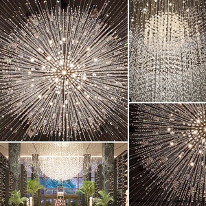 ECOJAS CL-004 Phong Cách Bắc Âu Khách Sạn Lớn Treo Phòng Khách Lớn Đám Cưới Dài Led Hiện Đại Trần Pha Lê Sang Trọng Đèn Chùm - Product Image 3