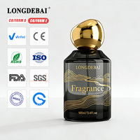 Flacon de parfum en verre opaque cylindrique chic, vide, 30 ml, 50 ml, 100 ml, noir, avec bouchon doré