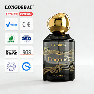 Elegante Botella de Perfume de Vidrio Opaca Vacía, 30ml 50ml 100ml, Botella de Perfume Negra con Tapa Dorada - Product Image 4