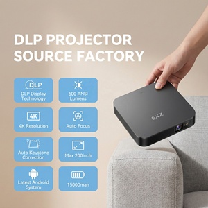 Mini Proiettore DLP Smart Auto 600ANSI Lumen, 2+32GB, Sistema Android 13, <span class=keywords><strong>TV</strong></span> 1080p Full HD, Batteria Integrata, Portatile per Esterni, 4K 3D - Product Image 2