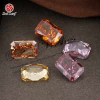 Batu Zirkonia Kubik / CZ Berwarna Potongan Radiant untuk Pembuatan Perhiasan (Kuning, Oranye, Pink, Putih) Dengan Sertifikat GRA