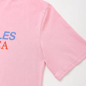 Camiseta con Estampado de Letras Rosadas de Primavera 2026, Personalizada, Cuello Redondo, Algodón de Bambú, para <span class=keywords><strong>Mujer</strong></span>, OEM/ODM por Fábrica de Ropa China - Product Image 4