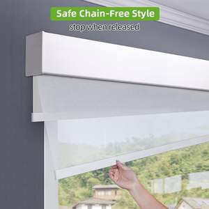 طبقات نهارية وليلية مزدوجة آمنة يدويًا ظلال لاسلكية مع ستائر مناسبة للمنزل والمكتب والفندق والنادي - Product Image 4