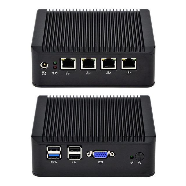 Qotom Multi LAN Fanless Mini PC Industrial Computer Network Appliance Linux X86 Ubuntu Barebone Mini PC