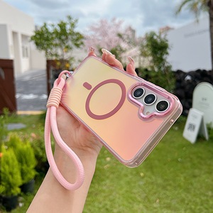 Étui magnétique avec bracelet de couleur dégradée pour <span class=keywords><strong>Samsung</strong></span> Galaxy A05S A15 A25 A35 A55 A14 A24 A34 A54 <span class=keywords><strong>A13</strong></span> A53, compatible avec la charge sans fil - Product Image 3