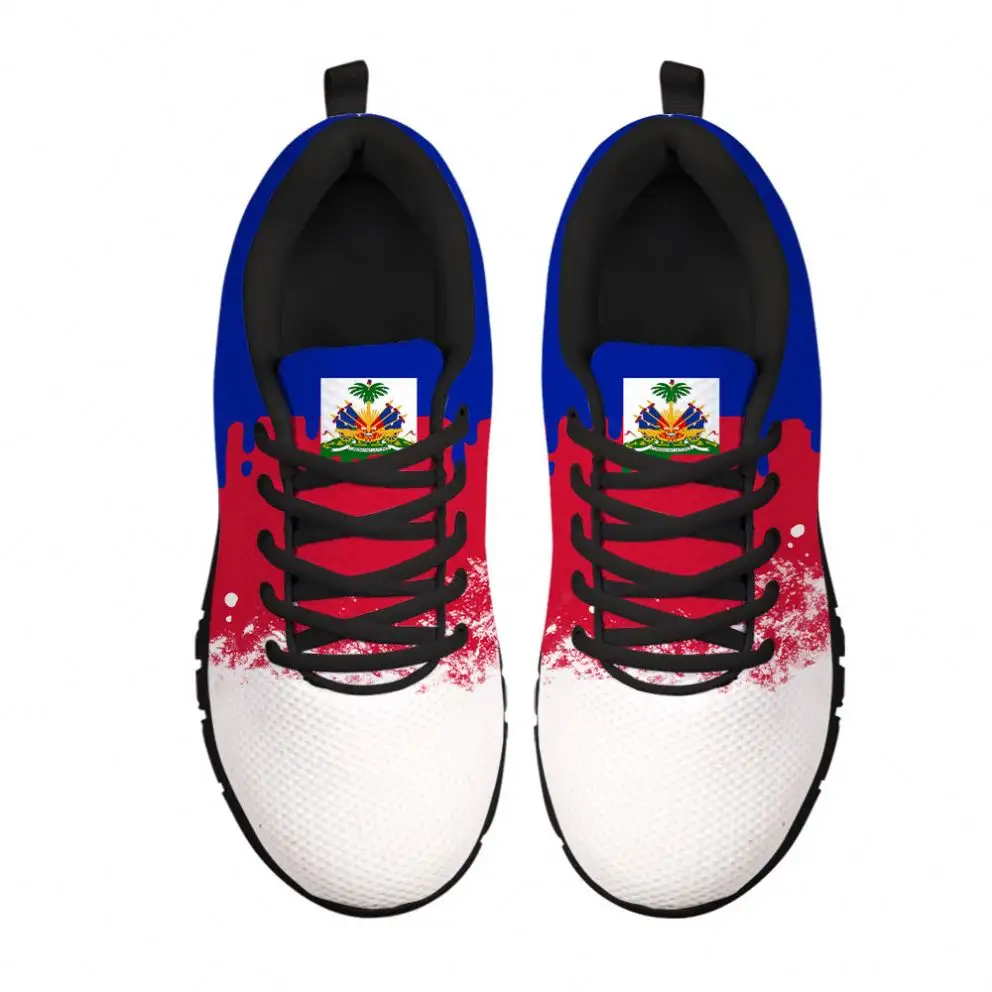OEM ספורט נעלי אופנה קלה האיטי הלאומי דגל מודפס אתלטי ספורט נעל גודל ארה"ב 13-ארה"ב-14 גברים נעלי ספורט נוח