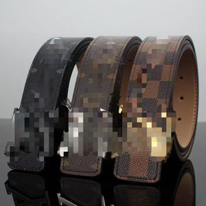 Cinturón a cuadros moderno para ir al trabajo y para uso informal; cinturón clásico con diseño de tablero de ajedrez; cinturón versátil con hebilla automática. - Product Image 1