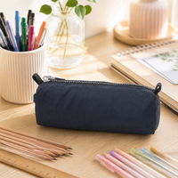 Pochette de voyage cylindrique en nylon personnalisable avec logo, trousse de maquillage portable, étui de rangement zippé pour pinceaux et articles de toilette