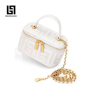 <span class=keywords><strong>Bosso</strong></span> Alice Bag 2023 Fashion Diamond Checkered Chain Makeup Bag con cremallera, Small Fragrant Style Bolso cruzado para mujer - Product Image 6